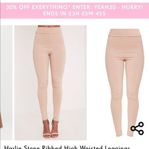 Prettylittlething high waisted ribbed leggings